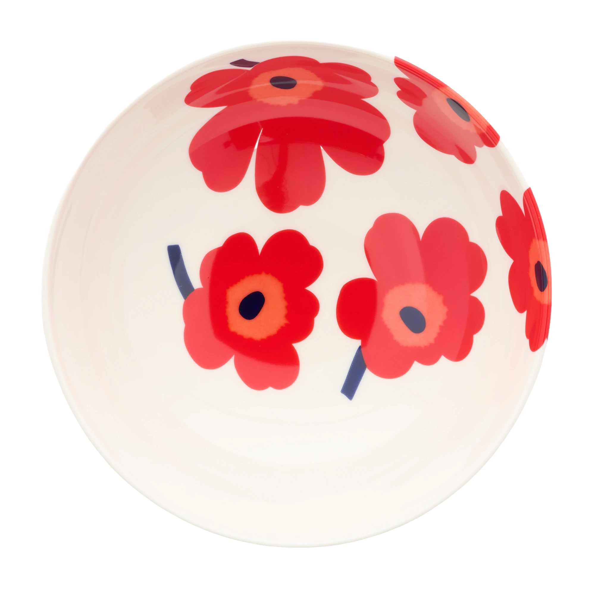 Marimekko Unikko Sk&aring;l 130 Cl R&oslash;d - Serveringssk&aring;ler Stengods Hvit - 076264-001
