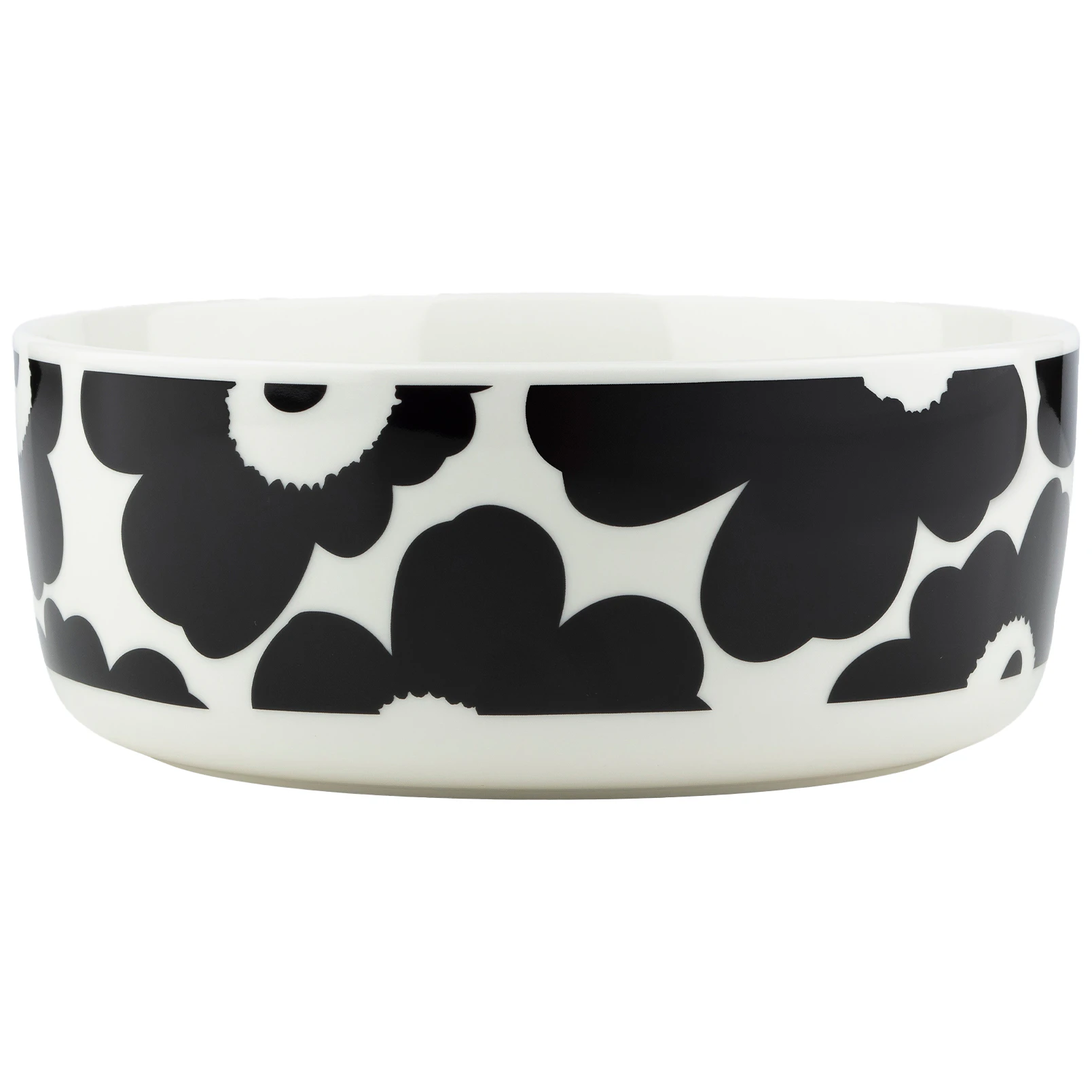 Marimekko Unikko Sk&aring;l 1,5 l  / Hvit -  Serveringssk&aring;ler Stengods Sort - 075544-190