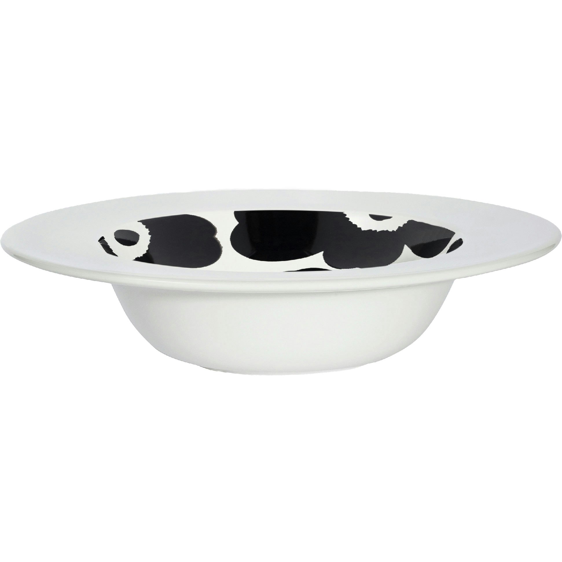 Marimekko Unikko Syv&auml; Lautanen Dyp Tallerken 20 Cm Hvit /  -  Dype tallerkener Stengods Sort - 074370-109