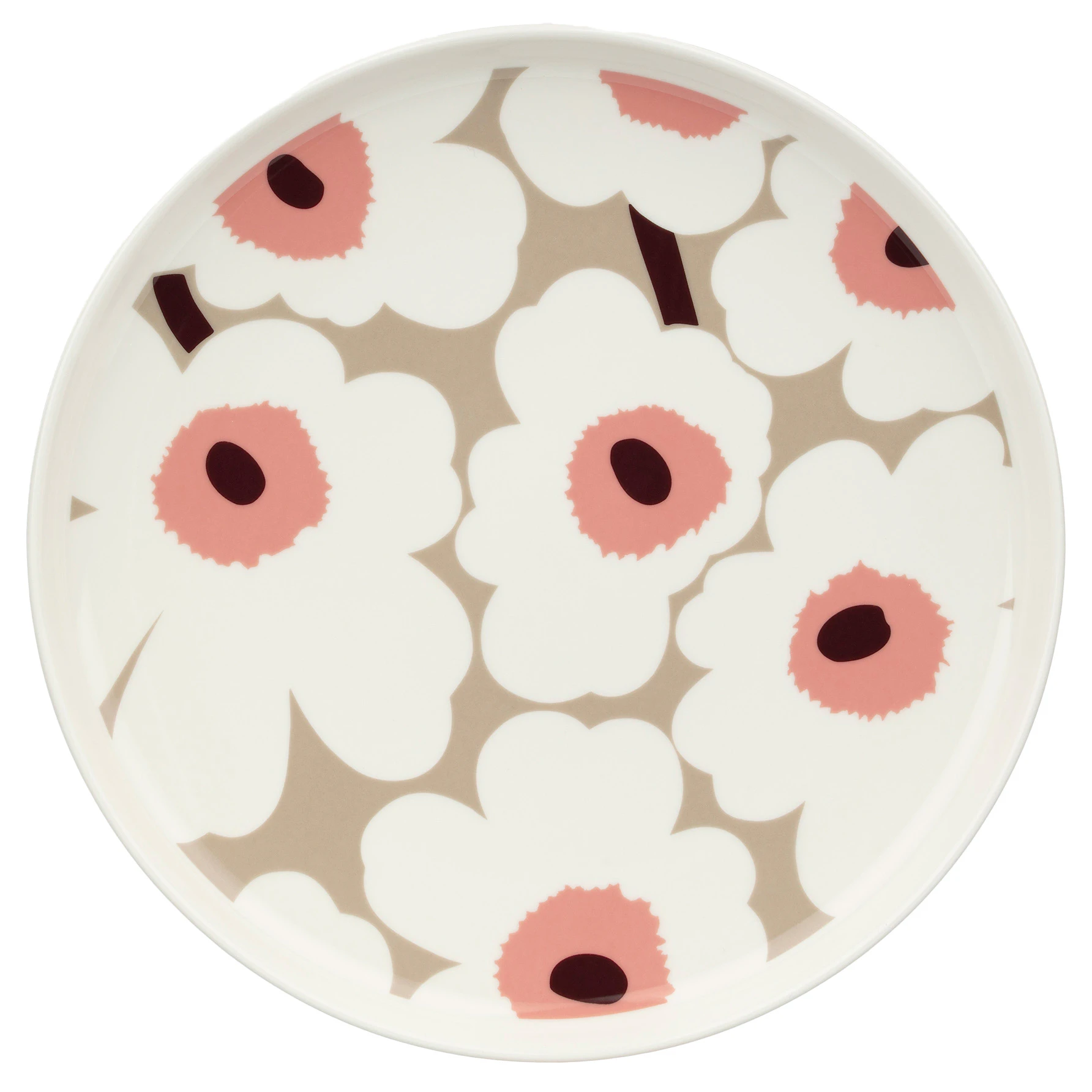 Marimekko Unikko Tallerken &Oslash;25 Cm  / Dark Wine / Clay -  Tallerkener Stengods Powder - 075532-183