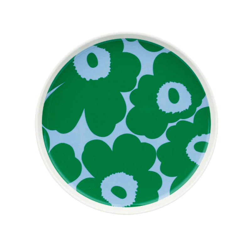 Unikko Tallerken 20 cm, Hvit / Grønn / It Blue