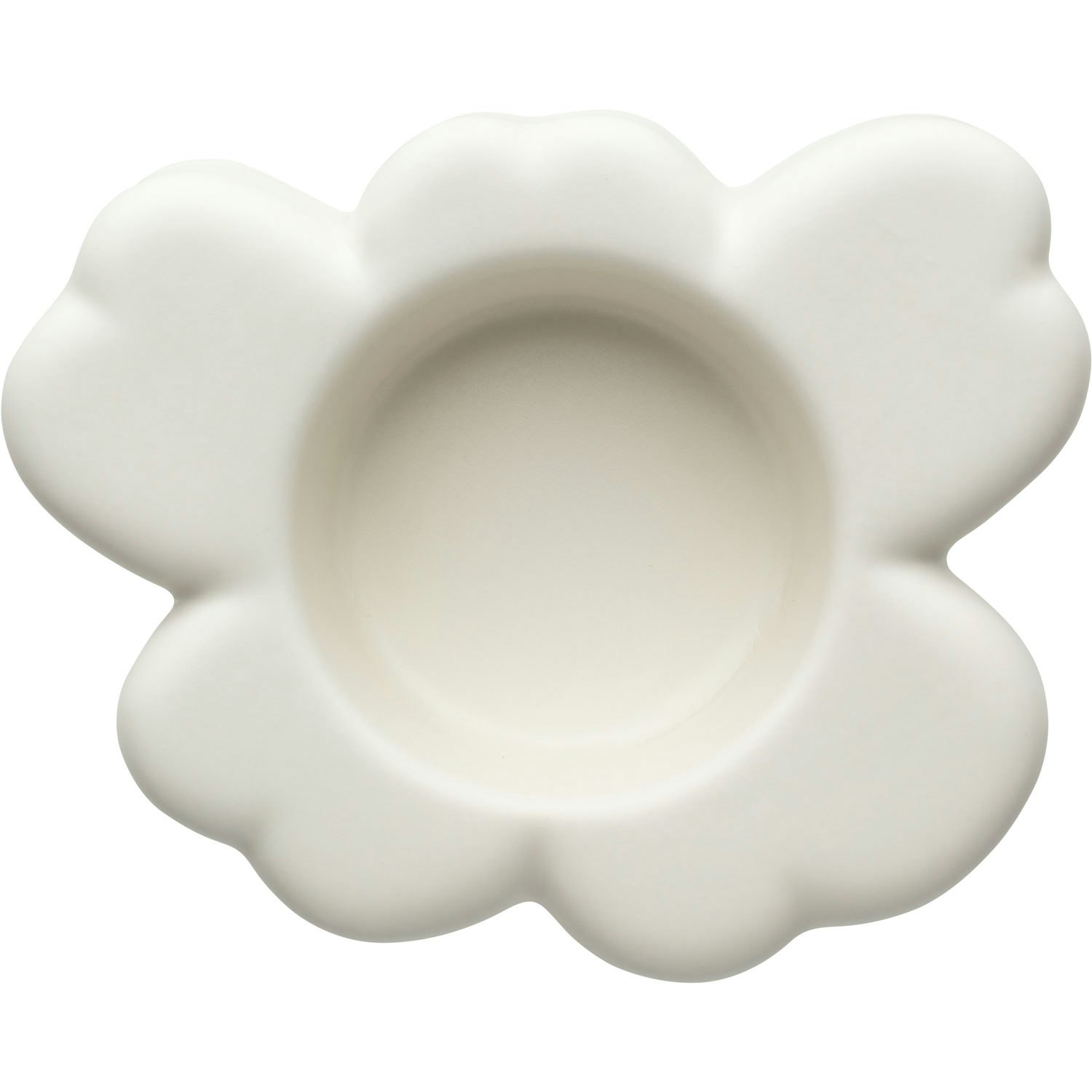 Marimekko Unikko Telysholder Matthvit -  Lysestaker Stengods Matt Hvit - 073586-100