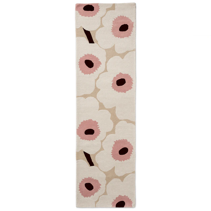 Unikko Ullteppe 70x245 cm, Beige/Rosa