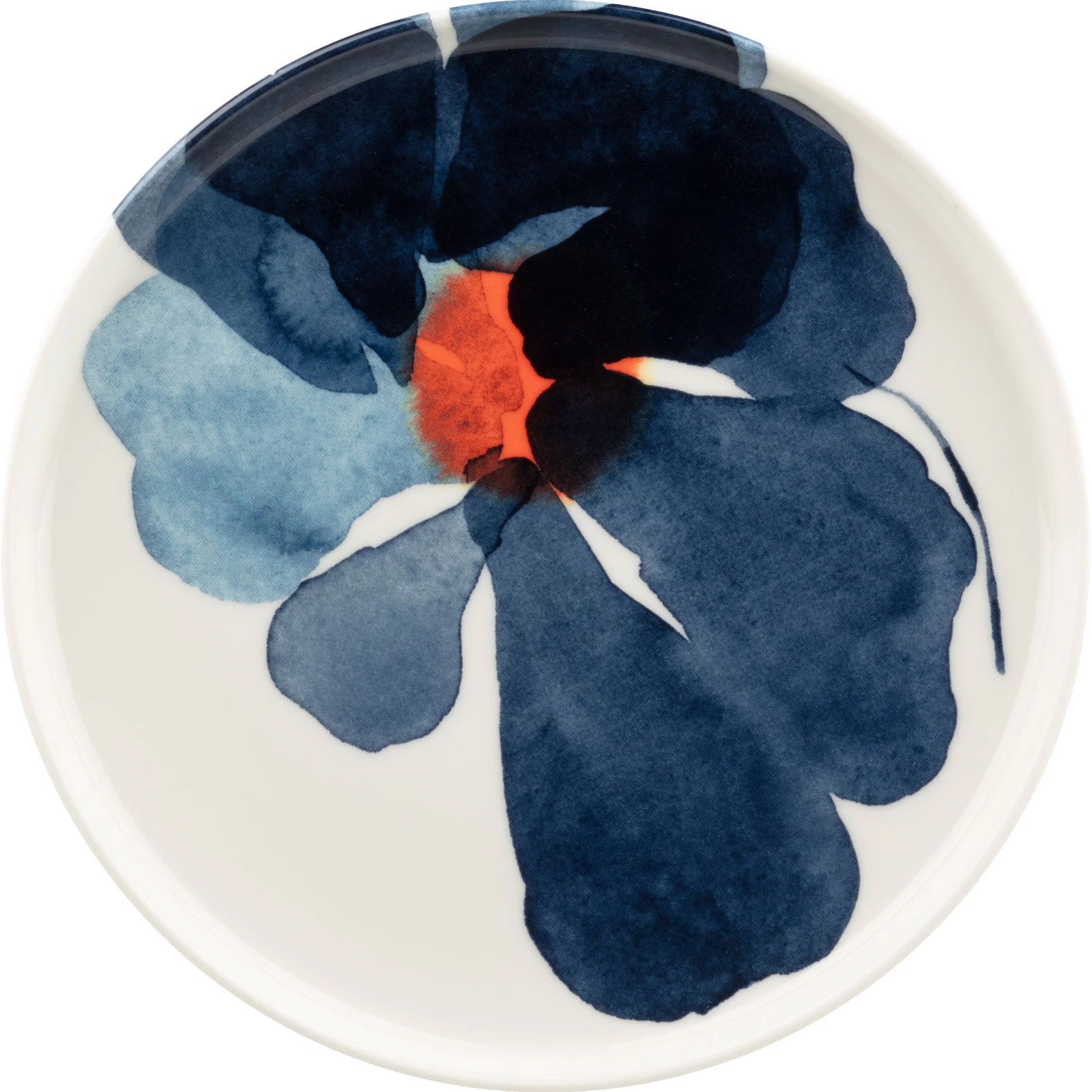 Marimekko Valssi Tallerken 20 Cm  / Bl&aring; / Oransje -  Asjetter Stengods Hvit - 075820-152