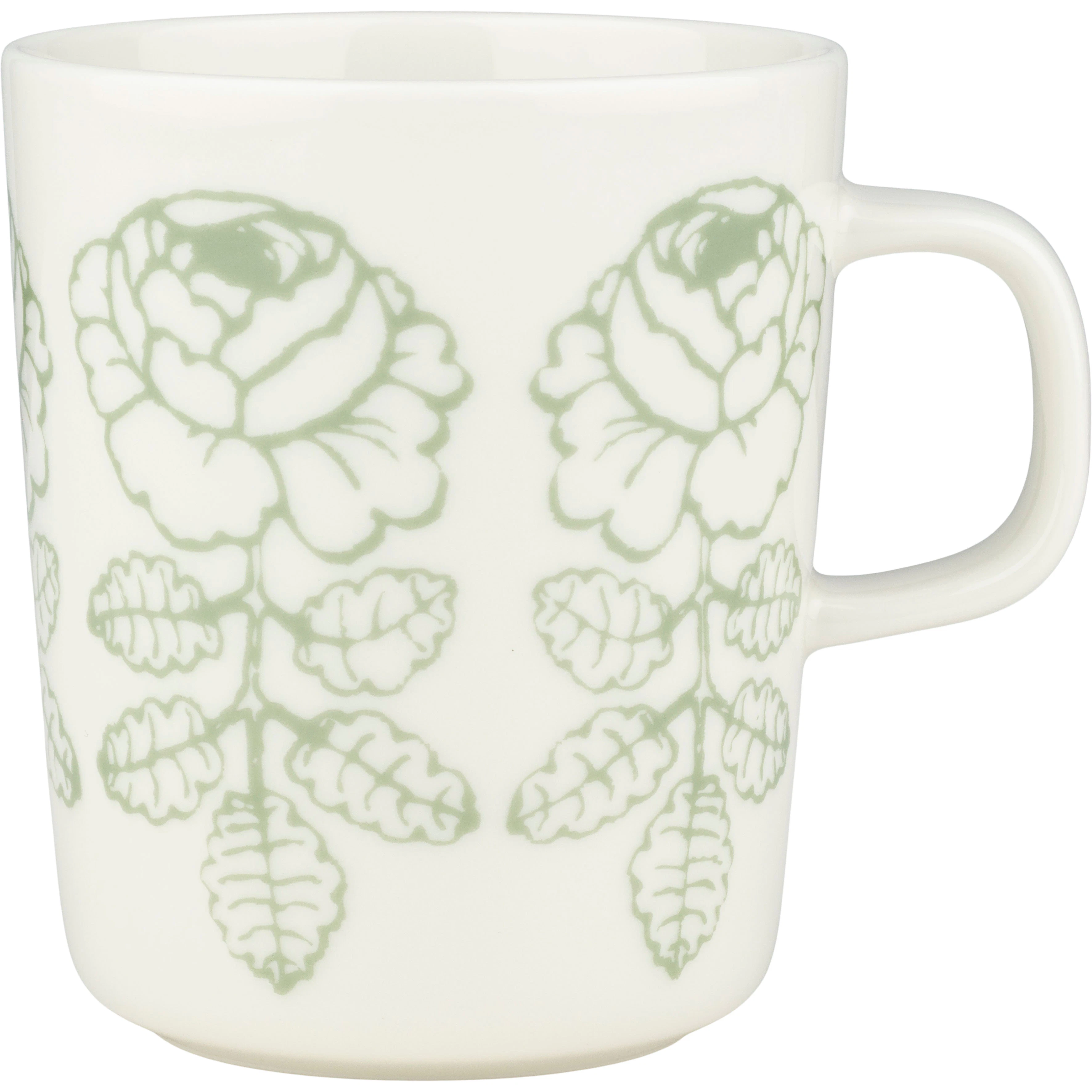 Marimekko Wedding Rose Krus 25 Cl  / Sage -  Kaffekopper Stengods Hvit - 075724-160