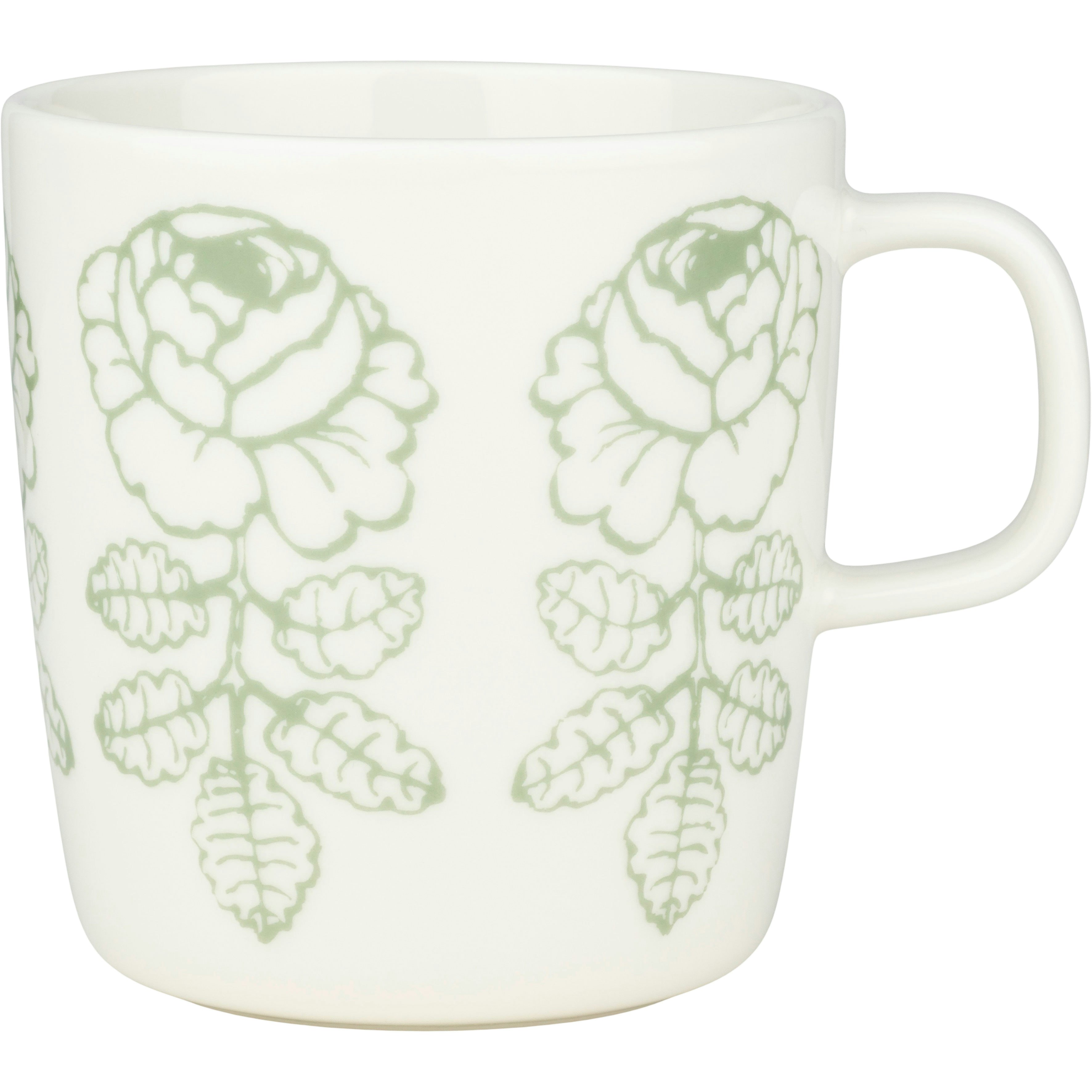 Marimekko Wedding Rose Krus 40 Cl  / Sage -  Tekopper Stengods Hvit - 075725-160