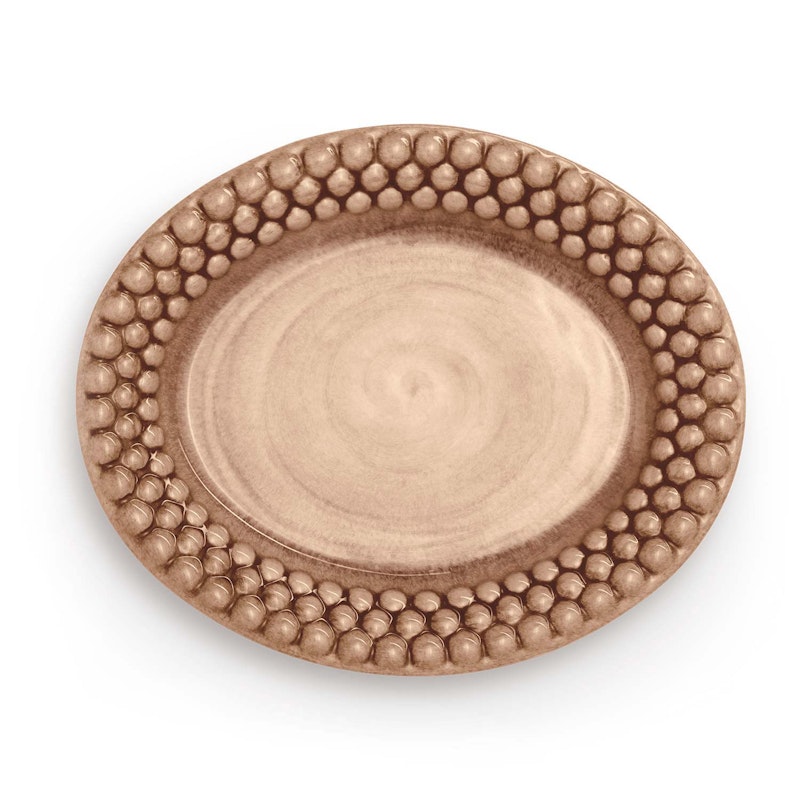 Bubbles Oval Tallerken 20 cm, Cinnamon