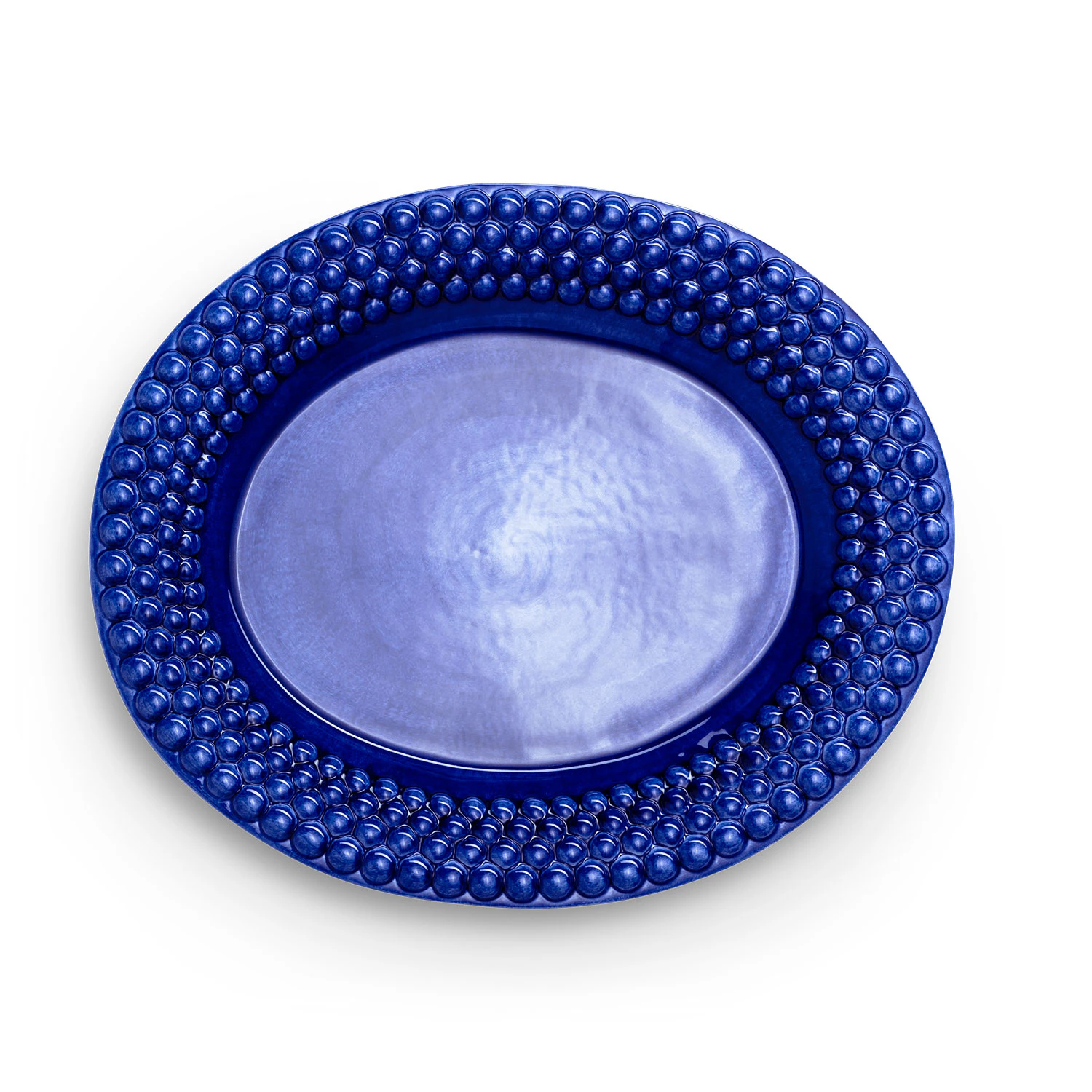 Mateus Bubbles Ovalt Fat 35 Cm  -  Serveringsfat Keramikk Bl&aring; - EBO51B
