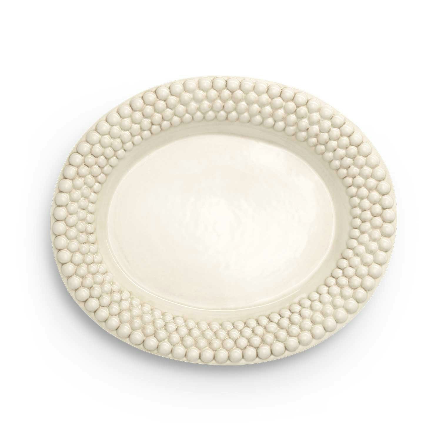 Mateus Bubbles Ovalt Fat 35 Cm  -  Serveringsfat Keramikk Sand - EBSA51B