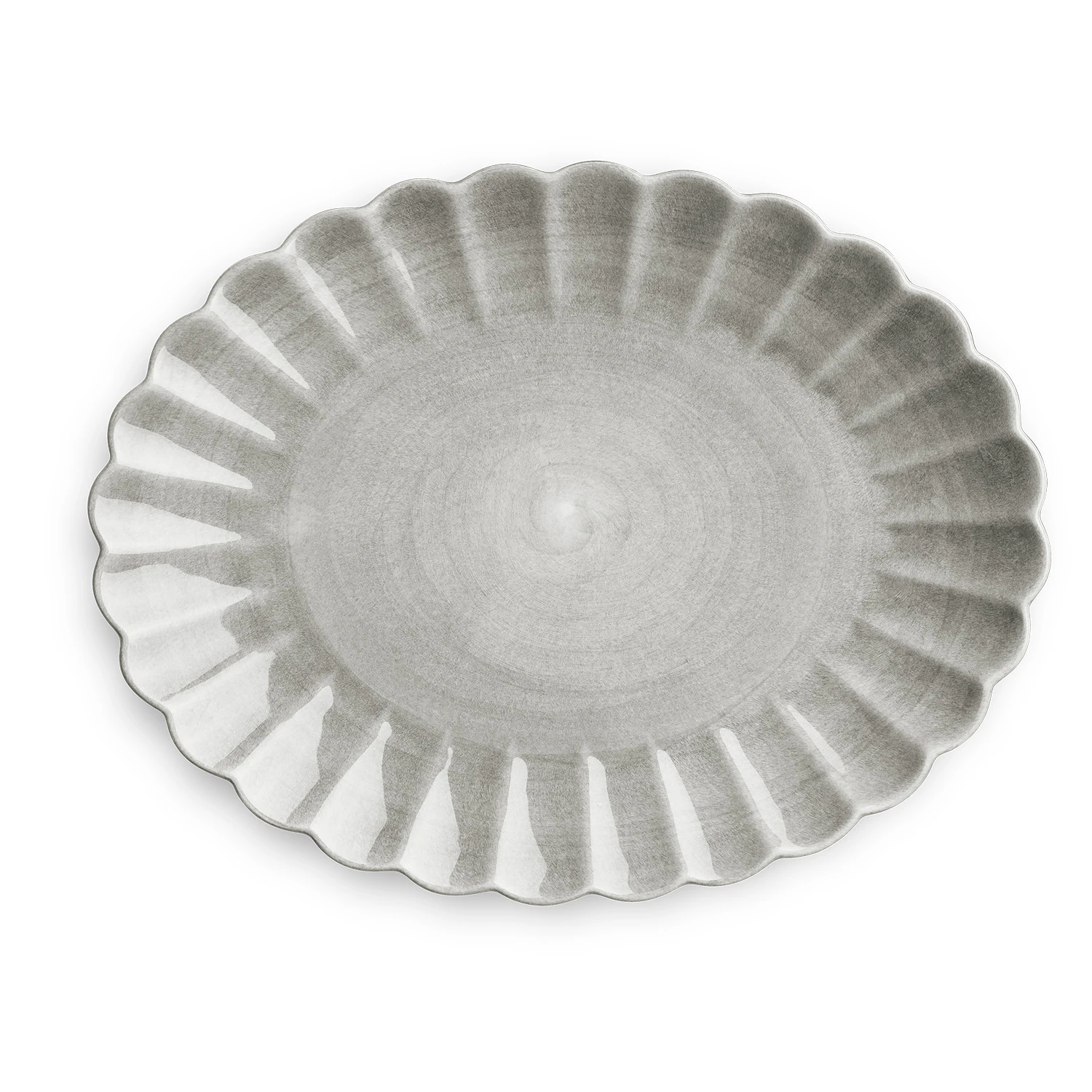 Mateus Oyster Fat 35x30 Cm  -  Serveringsfat Keramikk Gr&aring; - ECZ24D