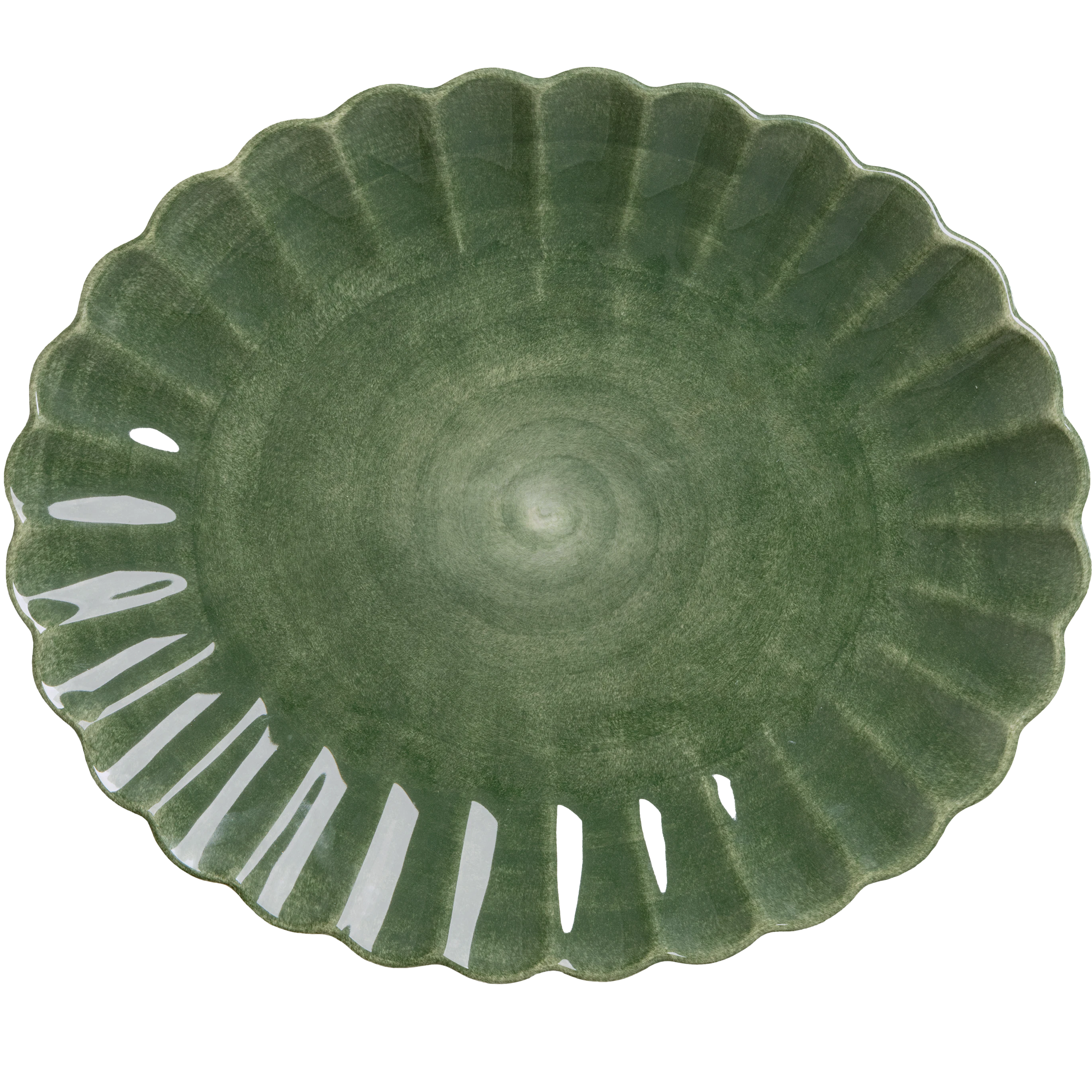 Mateus Oyster Fat 35x30 Cm  -  Serveringsfat Keramikk Skogsgr&oslash;nn - EFG24D