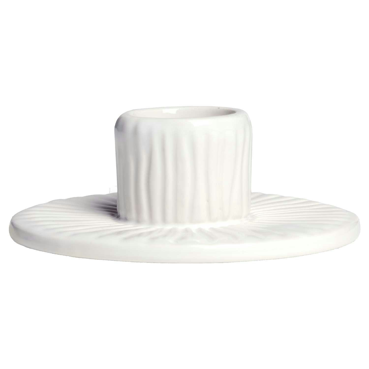 Mateus Stripes Lysestake 8 Cm  -  Lysestaker Keramikk Hvit - EK08ST