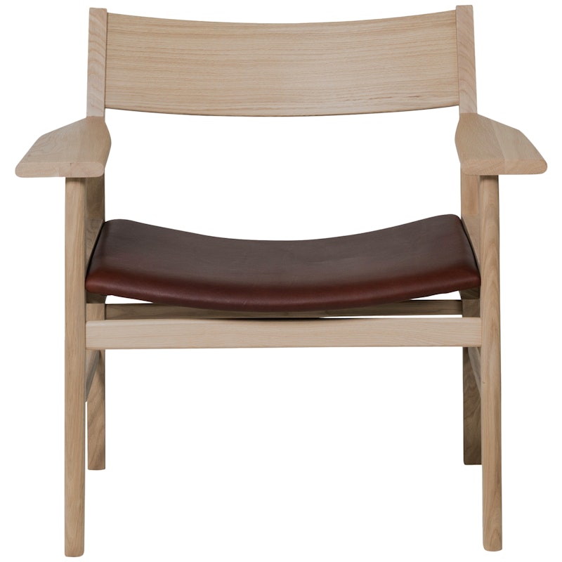 Siza Loungestol, Hvitpigmentert Eik / Mocca Skinn