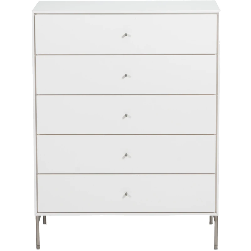 Volt Kommode Fem Skuffer 80x40x105 cm, Hvit