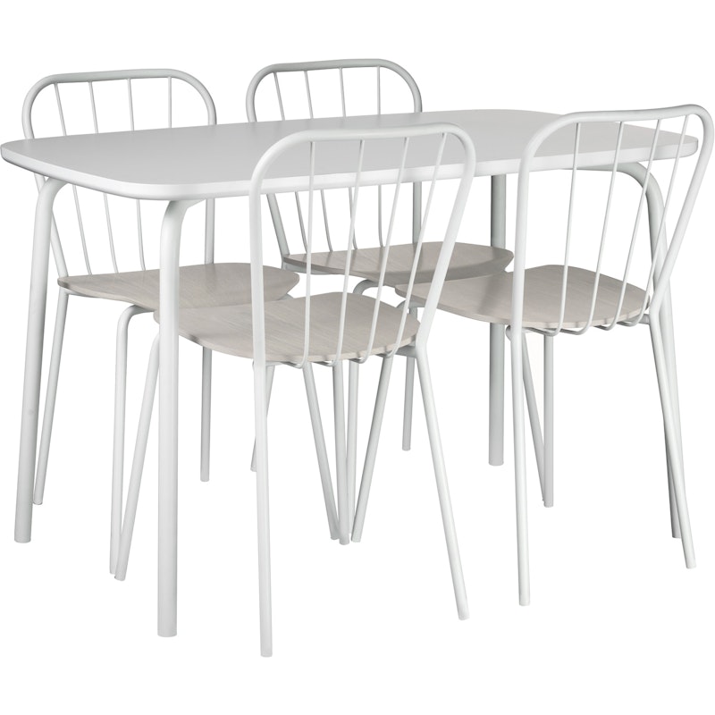 Same Spisegruppe 4 Sitteplasser, Hvit/White Oak
