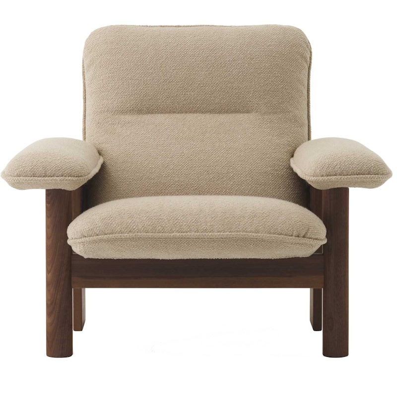 Brasilia Lenestol, Mørkbeiset Eik / Bouclé 02 Beige