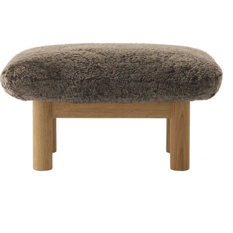 Brasilia Ottoman Natural Oak, Sheepskin Root