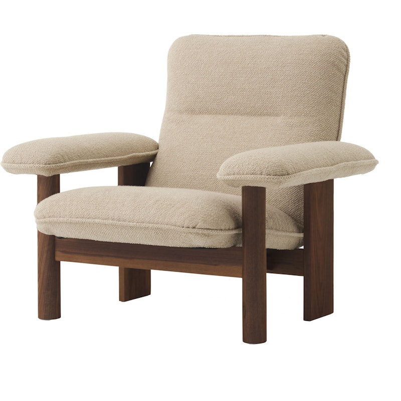 Brasilia Lenestol, Walnut / Bouclé 02 Beige