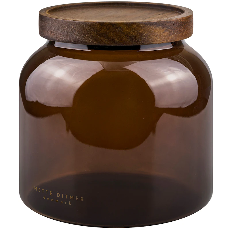 Luna Glasskrukke Med Lokk 13 cm, Brun