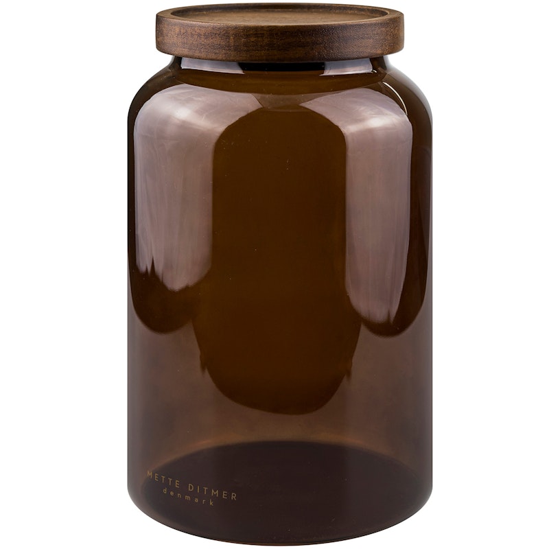 Luna Glasskrukke Med Lokk 20 cm, Brun