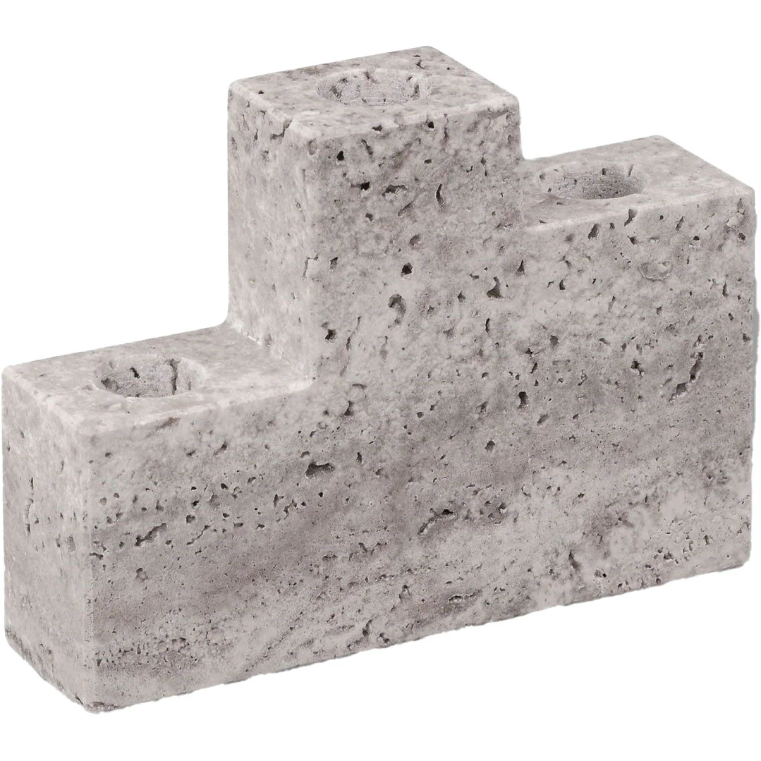 Mette Ditmer Step Trio Lysestake -  Lysestaker Travertine Chalk - STETRI42