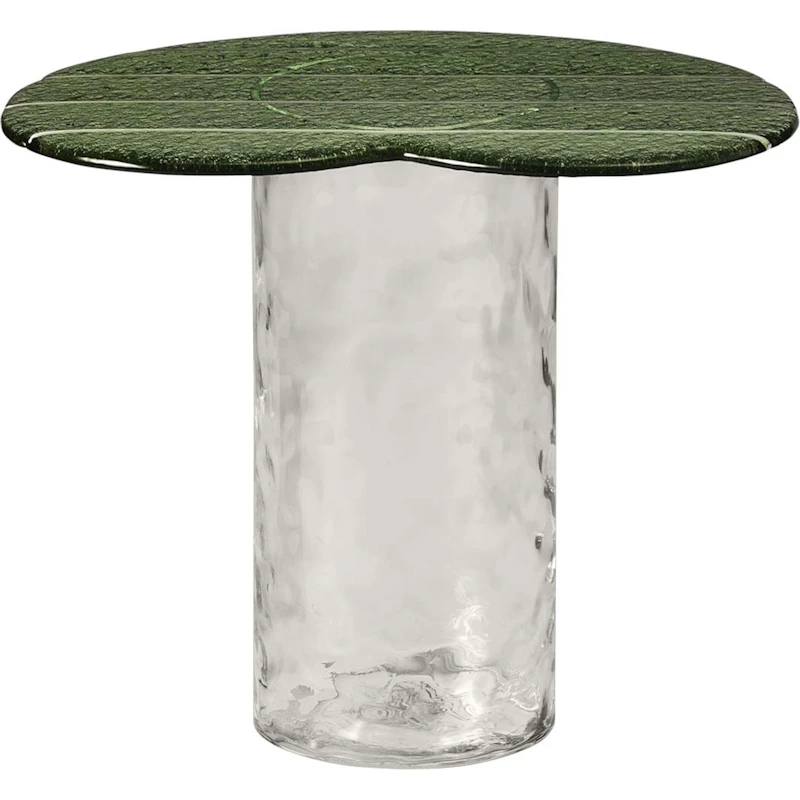 Striche Side Table, Mint Green / Transparent