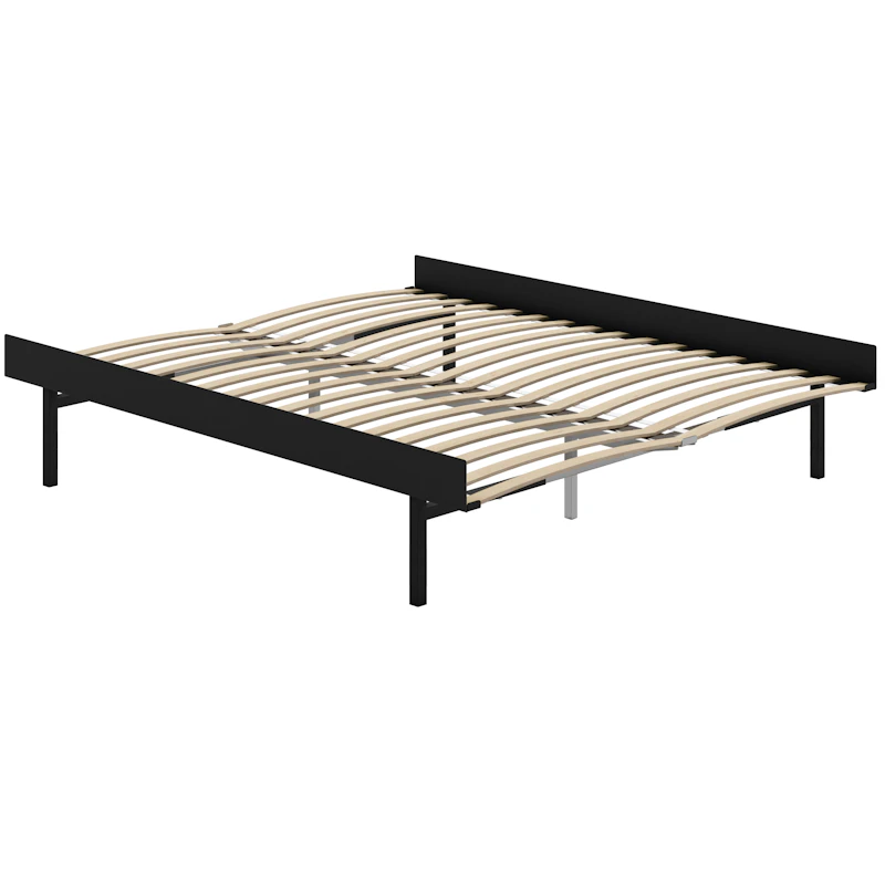 Forlengbar Seng Med Ribber 90-180 cm, Sort