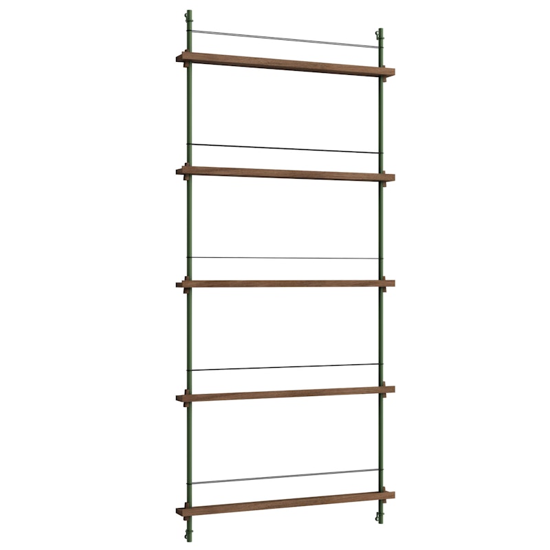 Magazine Hylle 85x188 cm, Røkt Eik/Grønn
