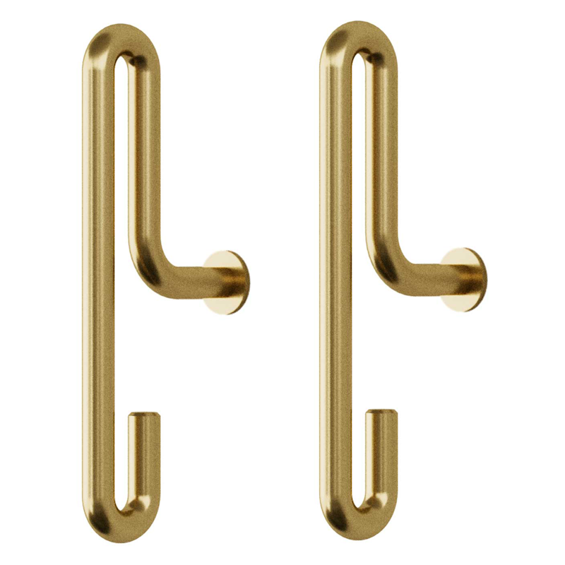 Veggkroker Small 2-pk, Matte Gold