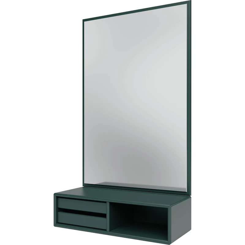 Glance Veggspeil Med Hylle, Black Jade