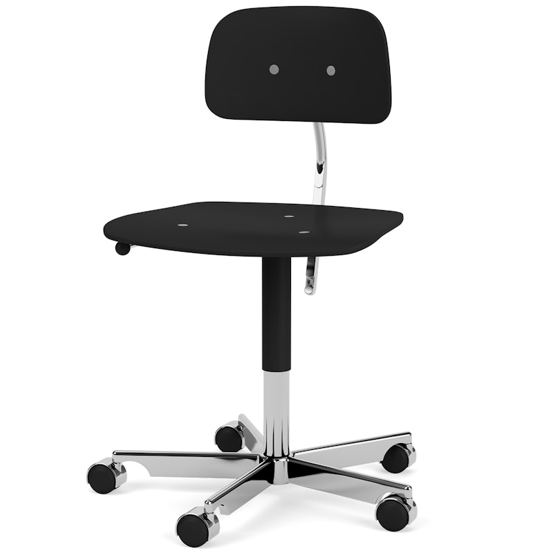 Kevi 2533 Kontorstol, Svart Finér / Polert Aluminium
