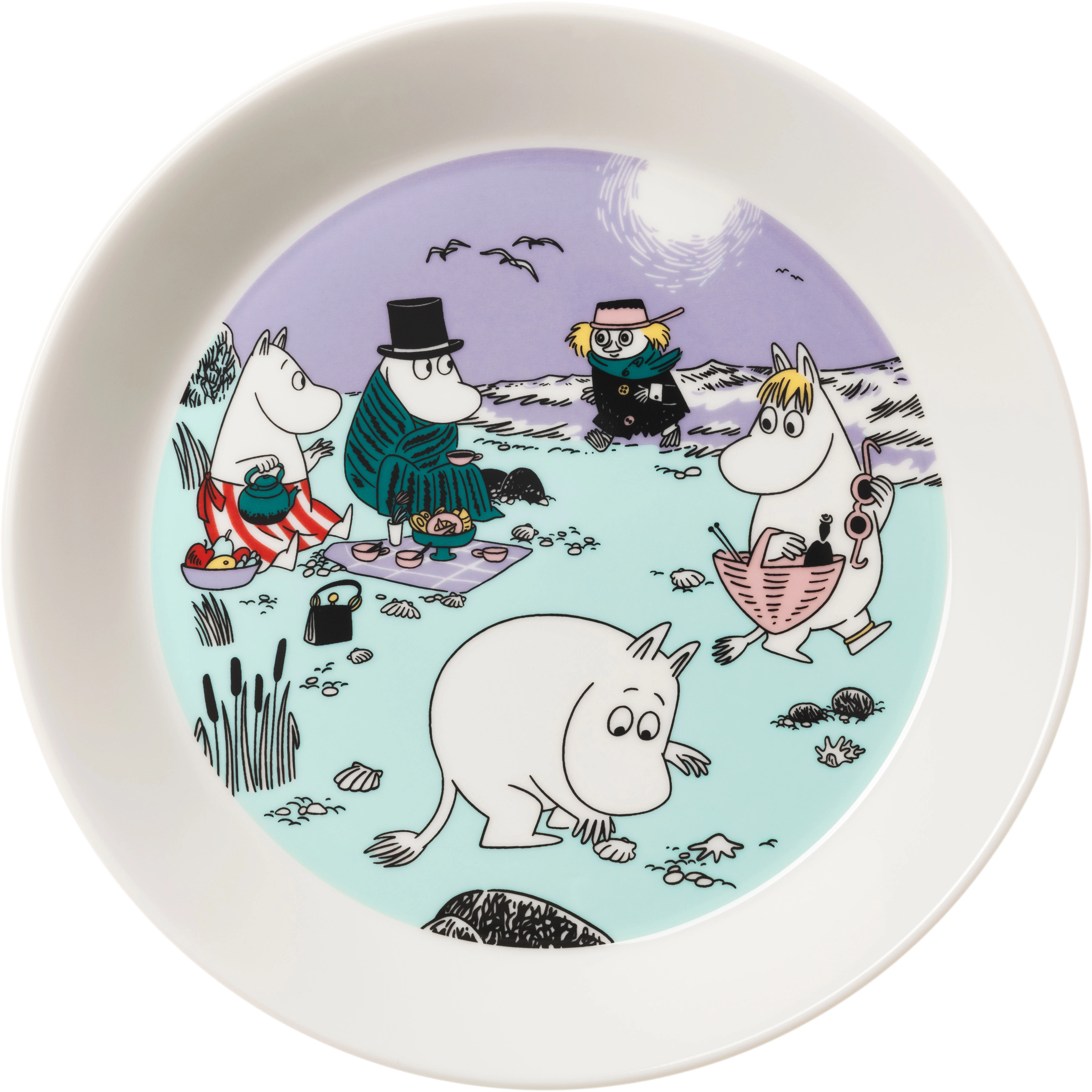 Moomin Arabia Beach Day Tallerken 19 Cm -  Asjetter Vitroporcelain Multi - 1076299