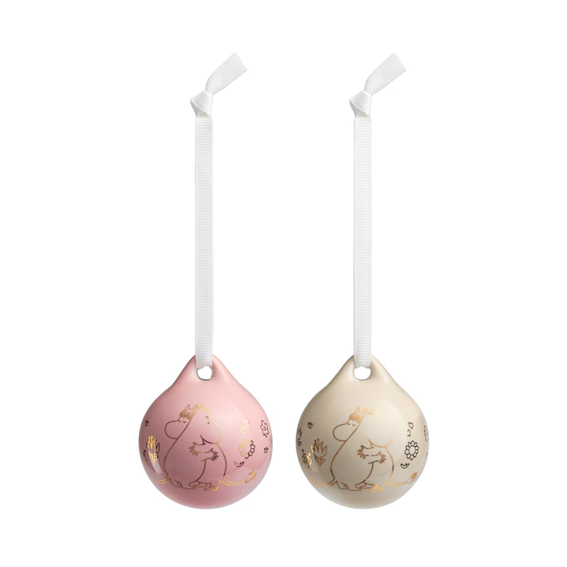 Moomin Julekule 2-pk Kjærlighet, Gold / Rosa