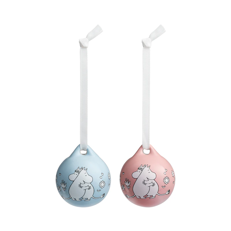 Moomin Julekule 2-pk Kjærlighet, Blå / Rosa