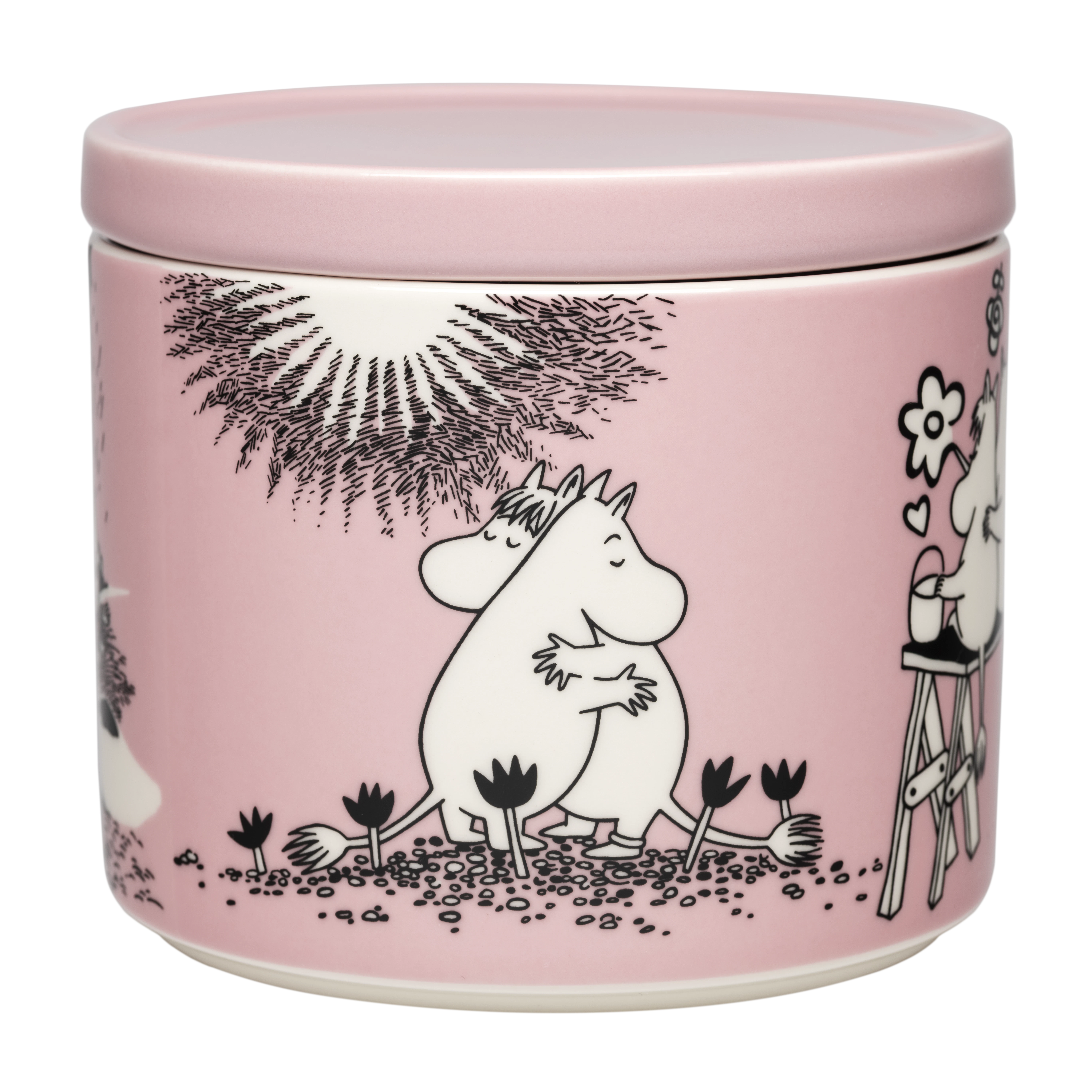 Moomin Arabia Moomin Krukke 0,7l Love 30 -  Oppbevaringsbokser & Lokk Silikon Rosa - 1082614