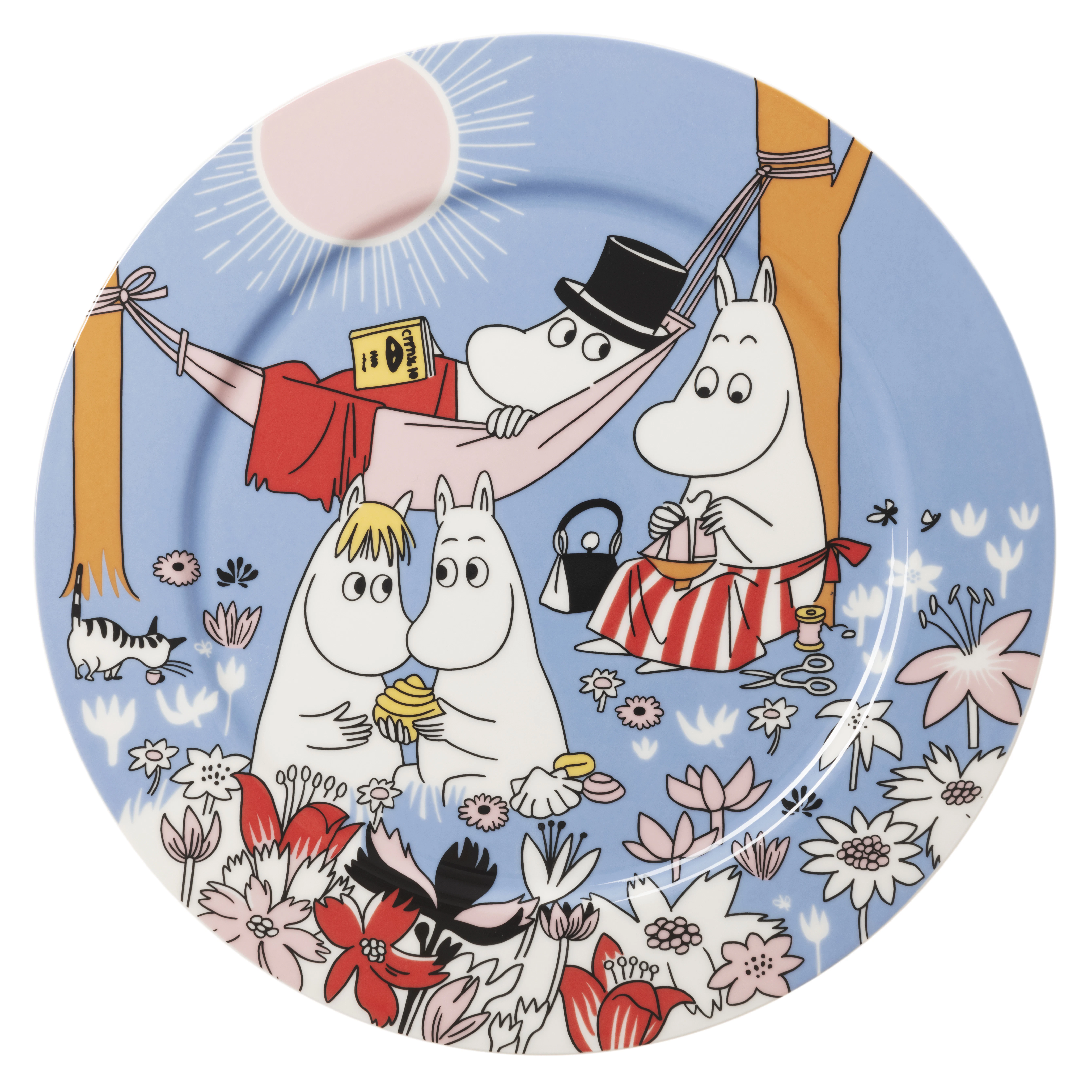 Moomin Arabia Moomin Serveringsfat 30 Cm Family Time Bl&aring; -  Serveringsfat Vitroporcelain Multi - 1082661
