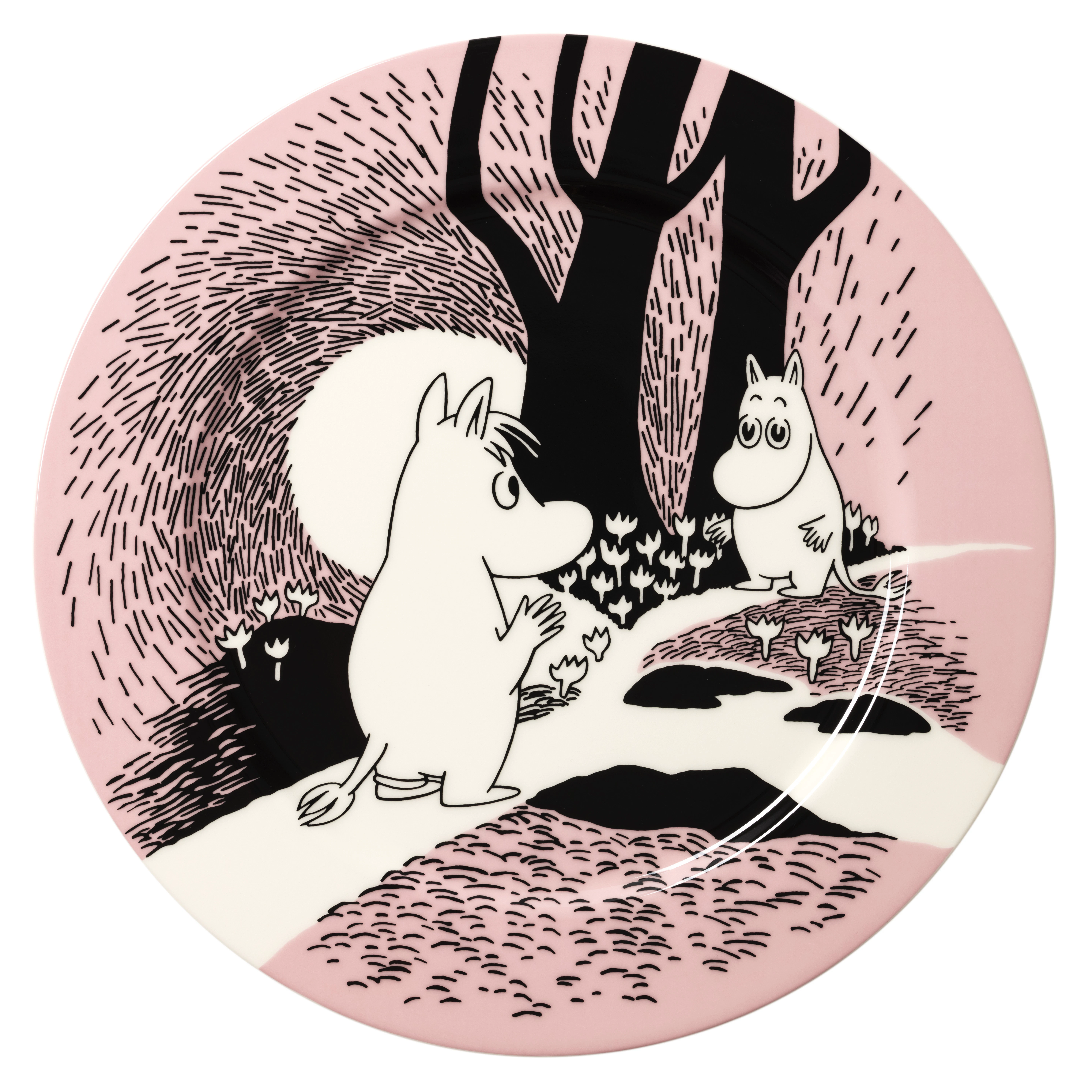 Moomin Arabia Moomin Serveringsfat 30 Cm Love 30 -  Serveringsfat Vitroporcelain Rosa - 1082611