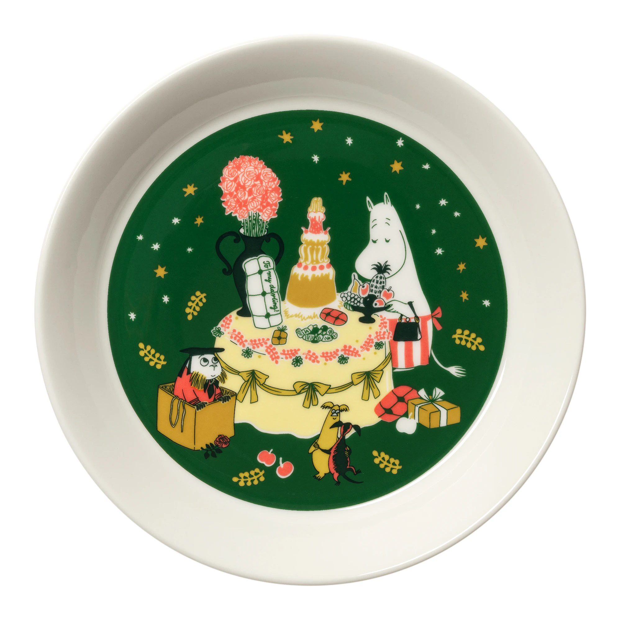 Moomin Arabia Moomin Sidetallerken Kj&aelig;rlighetsgave - Asjetter Vitroporcelain Gr&oslash;nn - 1086424