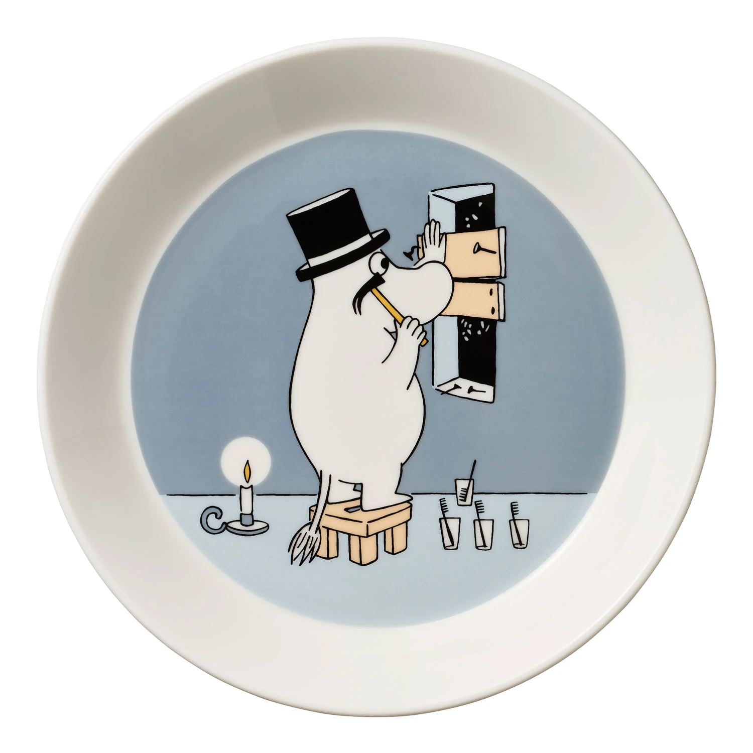 Moomin Arabia Moomin Sk&aring;l 19 Cm Moominpappa  -  Asjetter Porselen Gr&aring; - 1066913