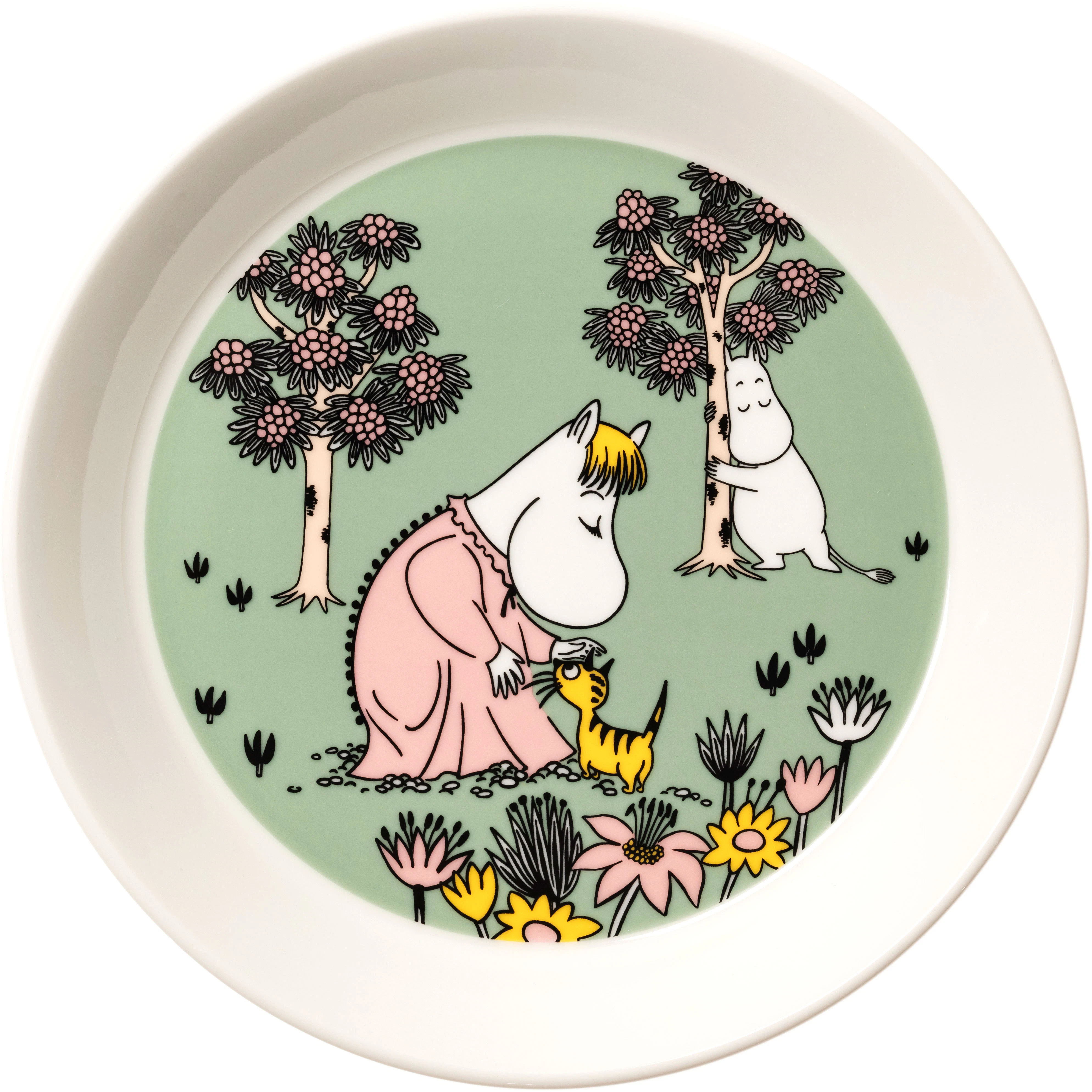 Moomin Arabia Moomin Tallerken 19 Cm Loving Care -  Asjetter Vitroporcelain Gr&oslash;nn - 1082630