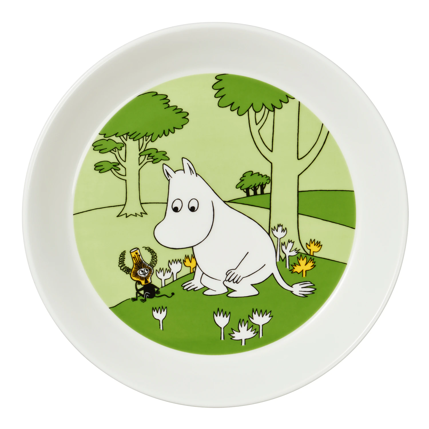 Moomin Arabia Mummi Tallerken &Oslash;19 Cm Mummitrollet Gressgr&oslash;nn -  Kaffekopper Porselen Hvit - 1027441