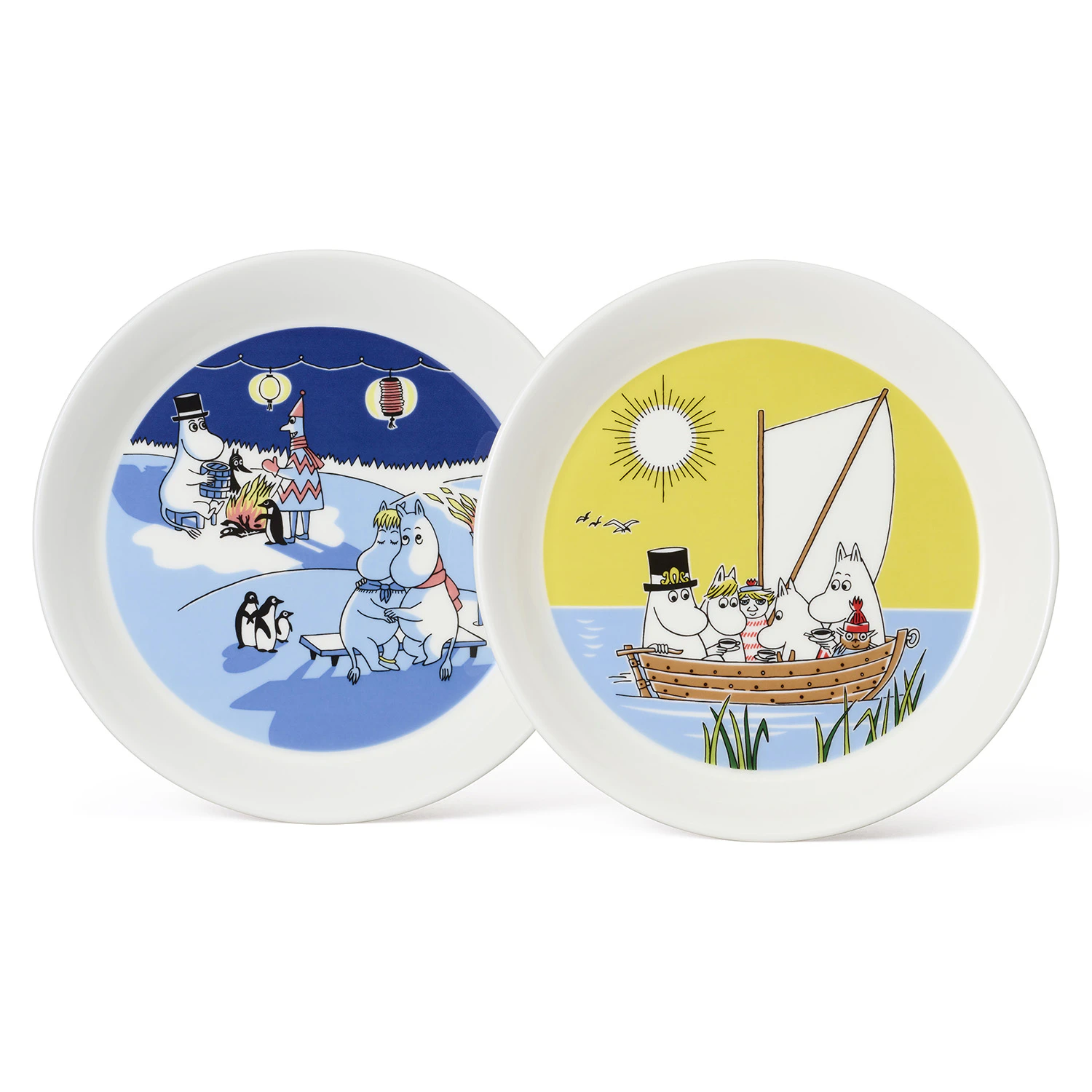 Moomin Arabia Mummi Tallerken 2-pk Seiling & Vinterb&aring;l -  Tallerkener Porselen Multi - 1071466