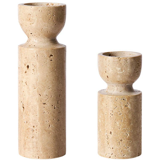 Muubs Minerva Telysholder  2-pk -  Lysestaker Travertine Creme - 9189002007