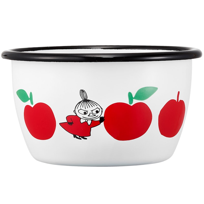 Moomin Joyfull Apples Emaljeskål 3 dl, Rød