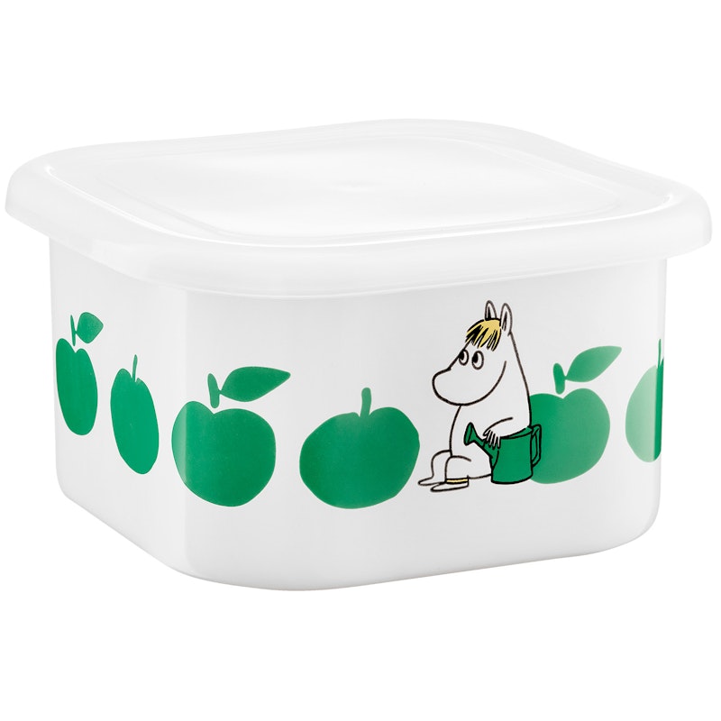 Moomin Joyfull Apples Emaljekrukke Med Lokk 1,5 L, Grønn