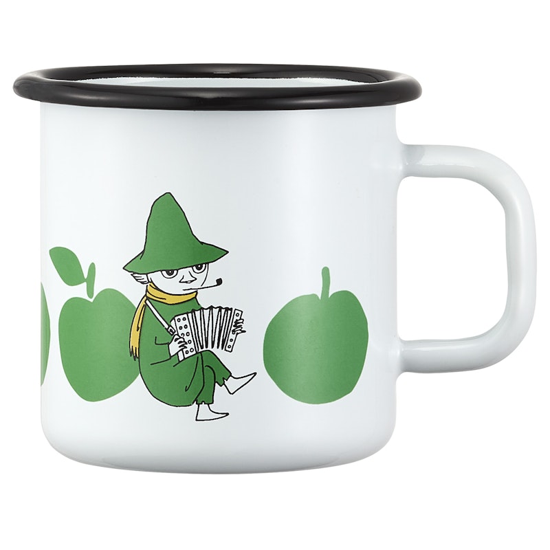 Moomin Joyfull Apples Emaljekrus 1,5 dl, Grønn