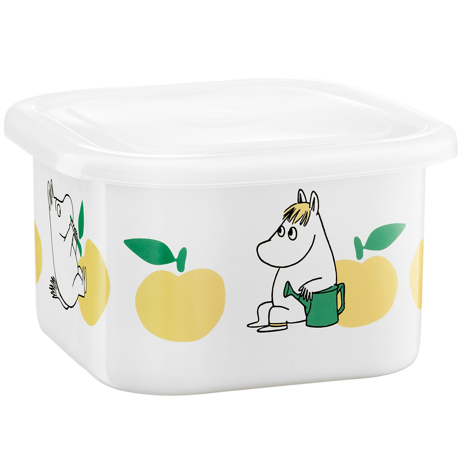 Muurla Moomin Joyfull Apples Krukke Med Lokk 1 L  -  Oppbevaringsbokser & Lokk Emalje Gul - 1726-100-02