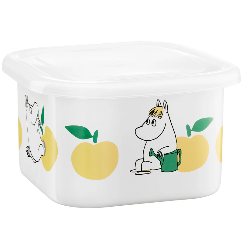 Moomin Joyfull Apples Emaljekrukke Med Lokk 1 L, Gul