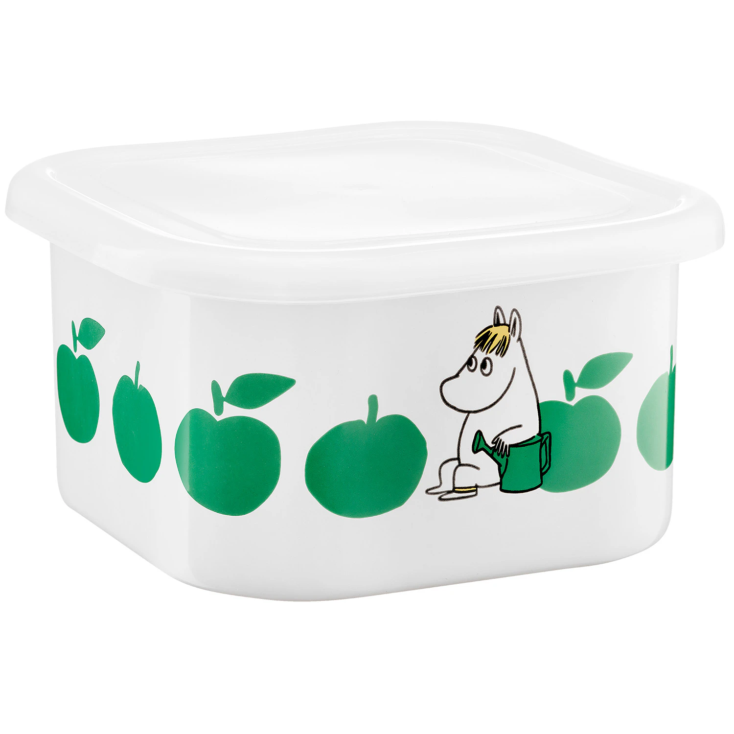Muurla Moomin Joyfull Apples Krukke Med Lokk 1,5 L  -  Oppbevaringsbokser & Lokk Emalje Gr&oslash;nn - 1726-150-03
