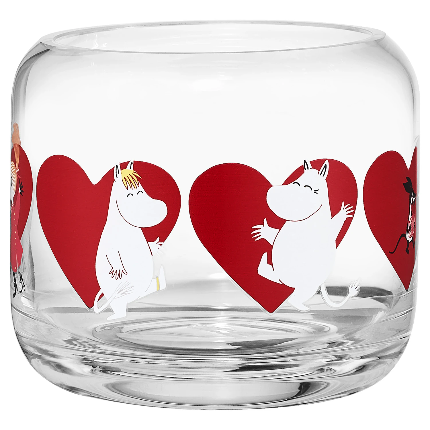 Muurla Mummi Heart Telysholder 8 Cm -  Lysestaker Glass R&oslash;d - 741-080-03